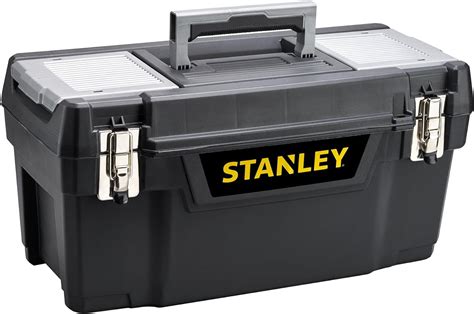 STANLEY Toolbox with Metal Latch, 2 Lid Organisers for Small 